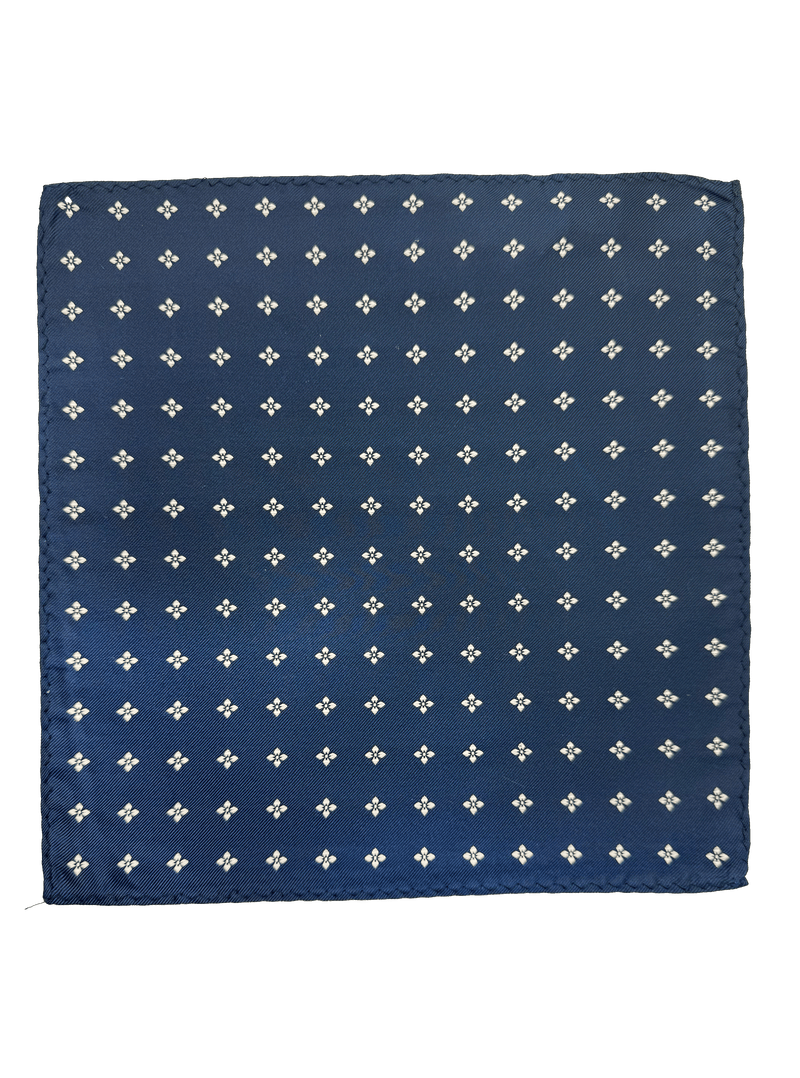 Navy Floral Pocket Square