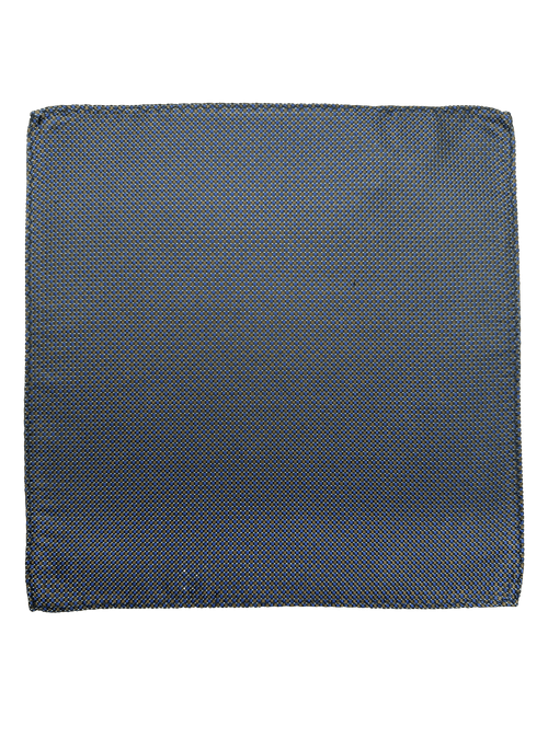 Navy Brown Woven Pocket Square