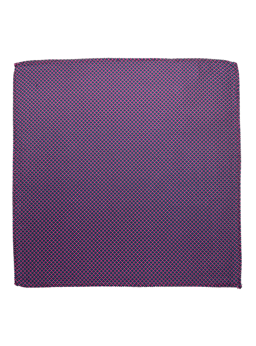 Navy Pink Woven Pocket Square