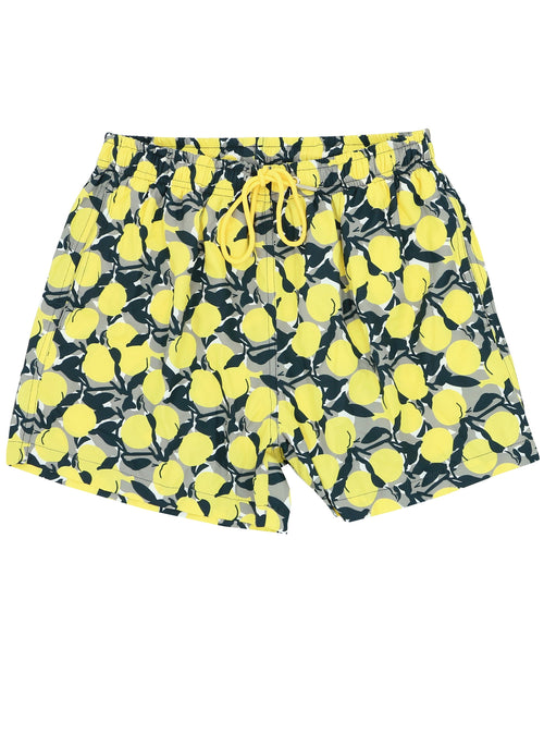 Yellow Floral Print Boardshorts