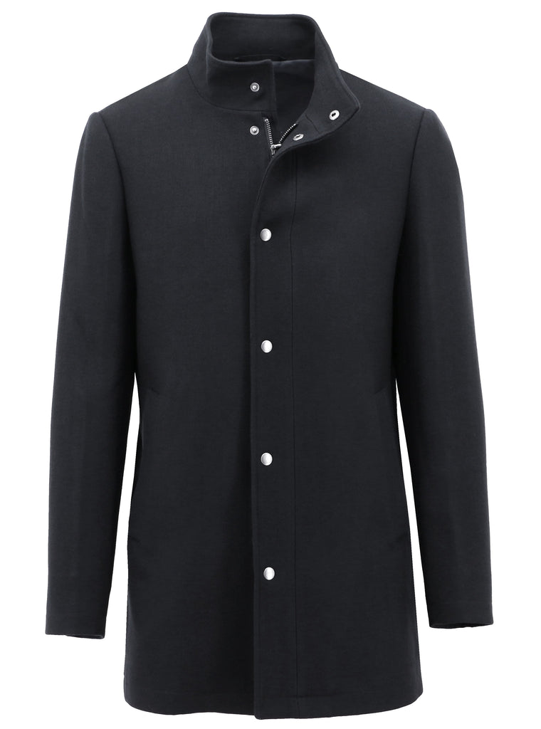 Messina Black Mock Neck Coat – Daniel Hechter Paris